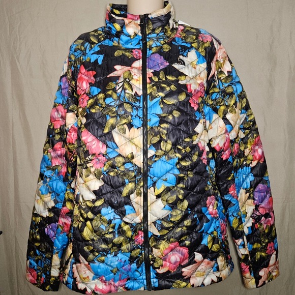 The North Face Floral Print Quilted‎ Lightweight Jacket Full Zip - Picture 1 of 7